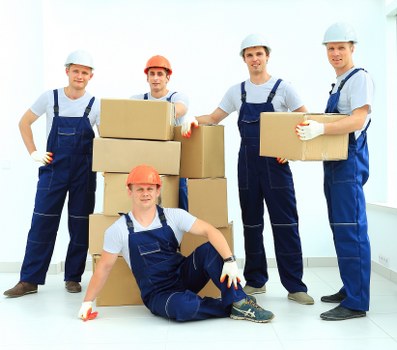 Removal van and moving boxes for a house move in Sutton